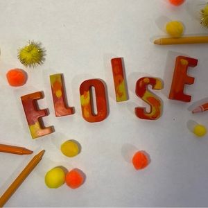 Orange & Yellow Custom Alphabet Crayons | Shades of Orange & Yellow